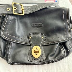 Coach Pink Fabric Interior with Brown Leather Tag